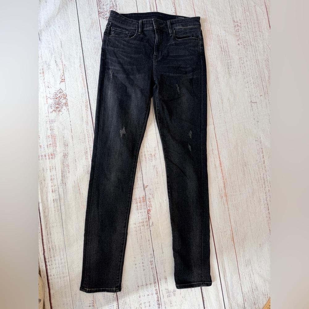 Vince Women's Mid-rise Skinny Jeans Size 26 Vintage Black Denim